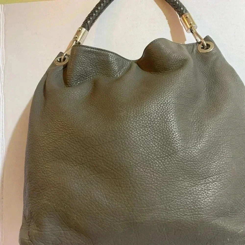 Michael kors grey distressed leather hobo/ shoulder handbag